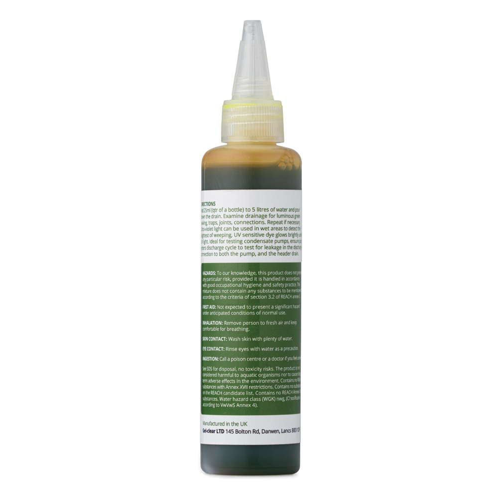 Gel-Clear UV Condensate Drain Leak Detection Dye 250ml - Image 2
